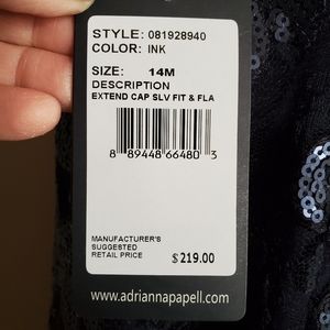 Adrianna Papell Navy Dress, sz. 14 Mother's Dress